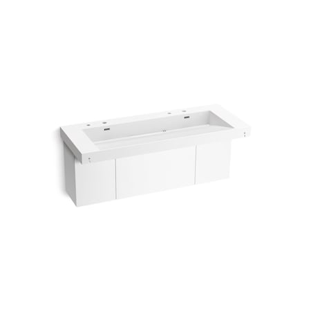 Kohler Constellation 60In Wall-Mount Trough Lavatory System In Glacier White 81032-BPW-KCG